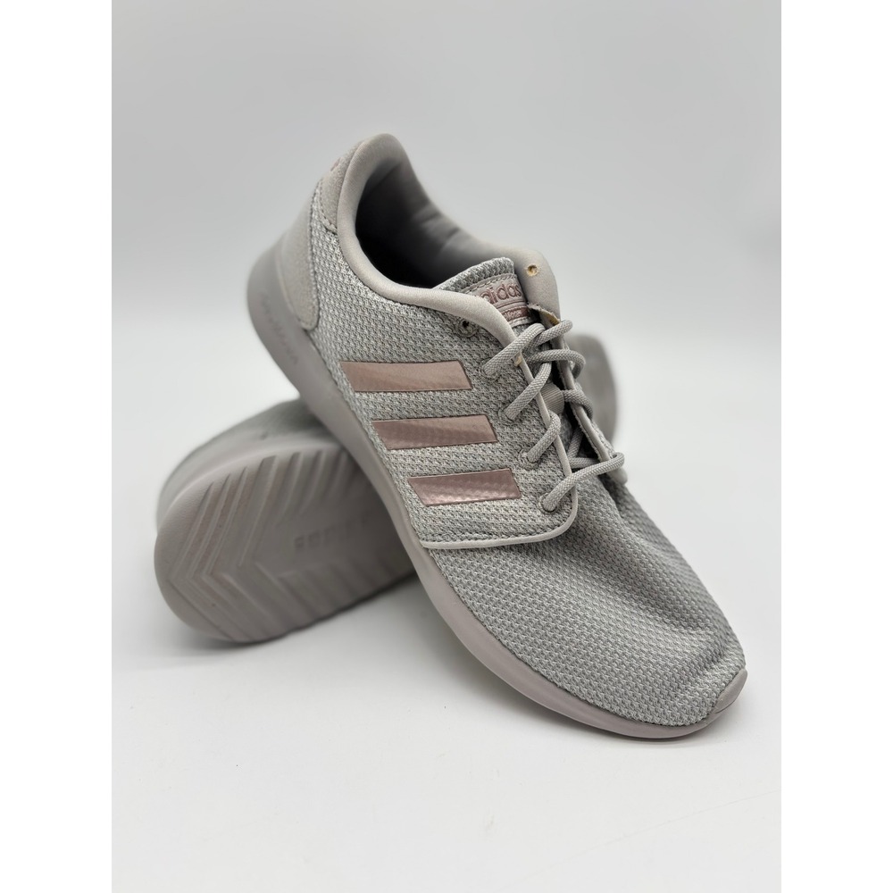 Adidas Cloudfoam QT Racer Womens Grey Rose Gold Running Shoes EE5013 Size 9